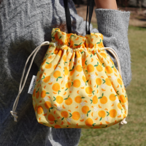 상큼톡톡 귤 미니 스트링 가방(노랑)